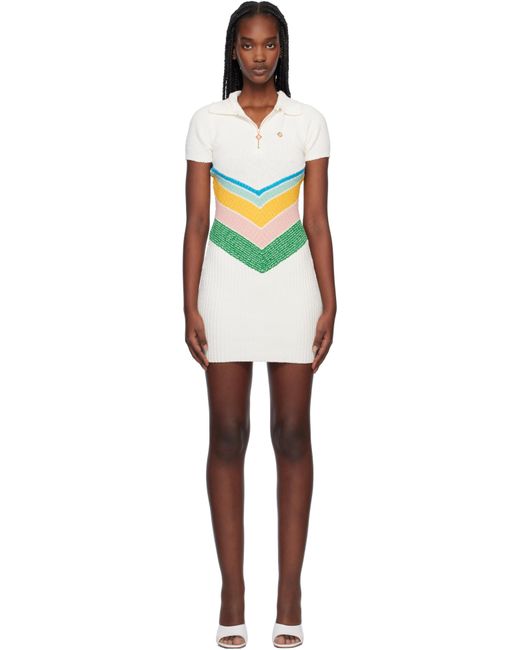 Casablanca Black Off- Bouclé Chevron Minidress