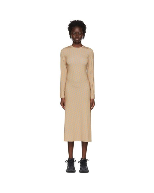 Robe midi brune en polyester ROKH en coloris Black