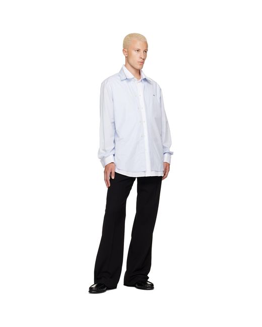 Acne White Layered Poplin Button-Up Shirt for men