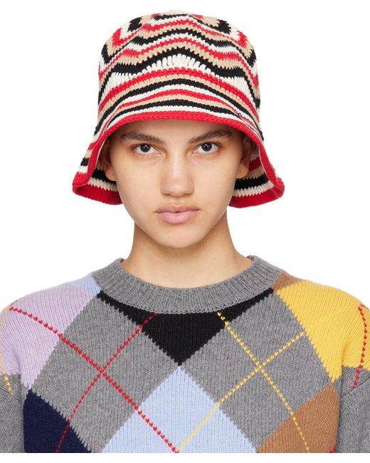 Ganni Multicolor Embroidered Bucket Hat