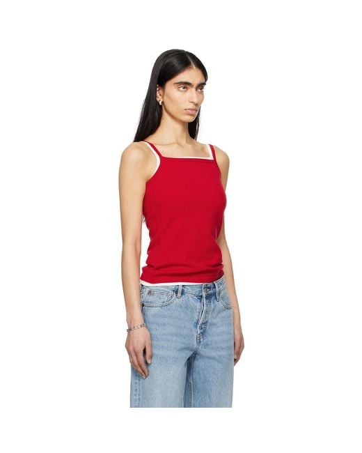 Still Here Red Square Tank Top