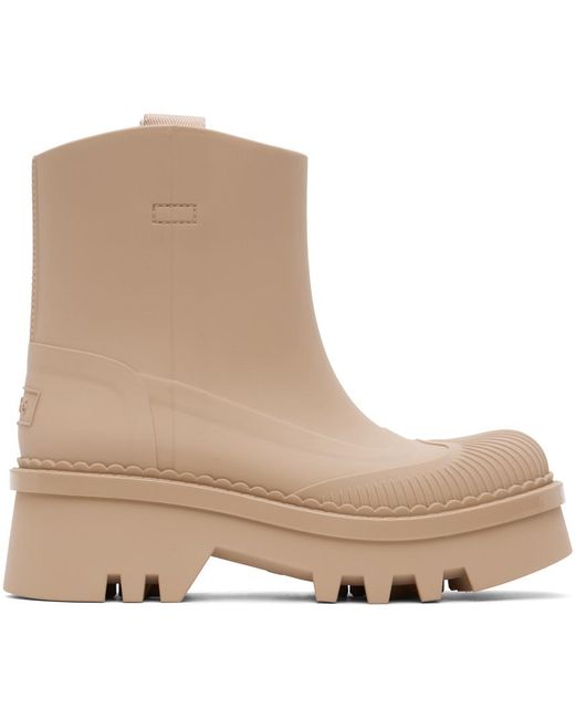 Chloé Natural Beige Raina Rain Boots