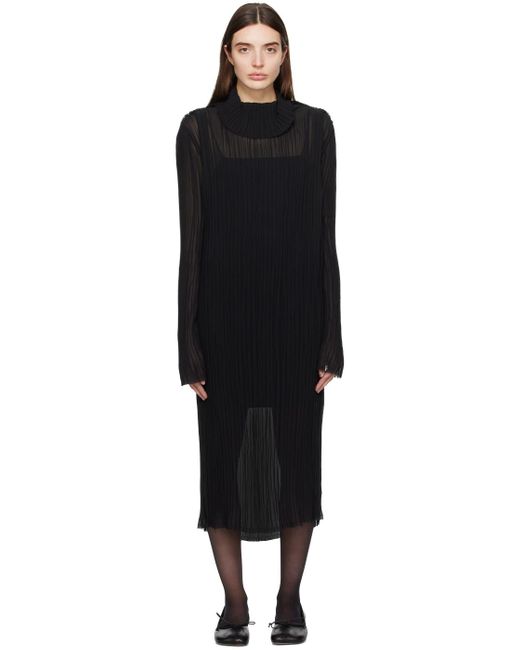 MM6 by Maison Martin Margiela Black Sheer Midi Dress