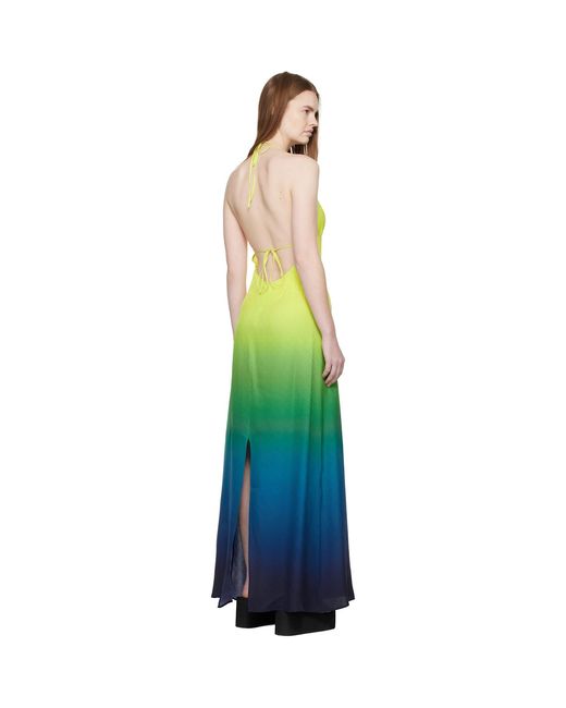 Casablanca Green Jacquard Monogram Maxi Dress