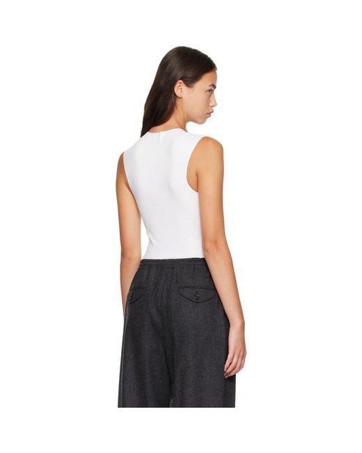 Jil Sander White Ribbed Bodysuit