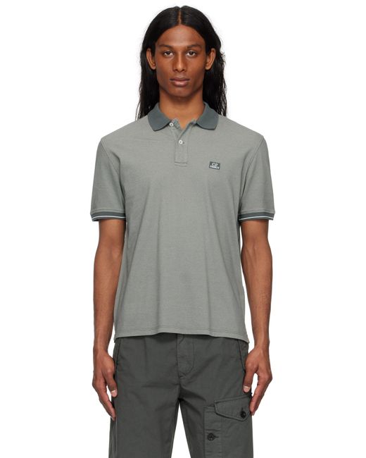 C P Company Black Tacting Piquet Polo for men