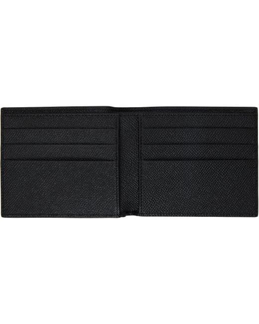 メンズ Dolce & Gabbana ブラック Dauphine カーフスキン 財布 Black