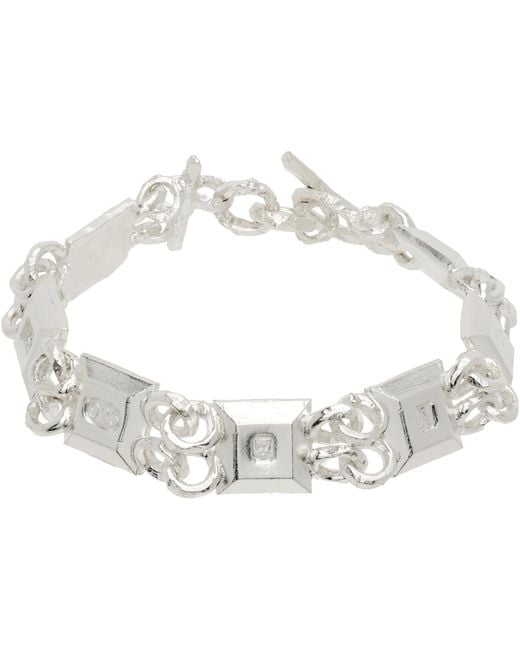 The Ouze White Faceted Square Bracelet for men