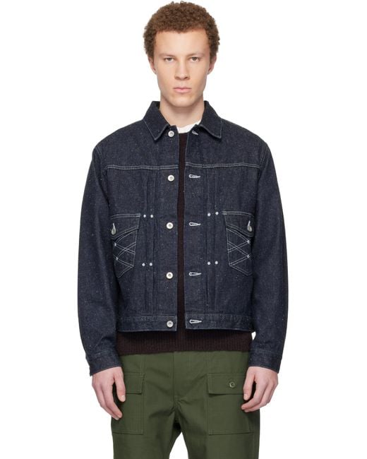 South2 West8 Blue Denim Trucker Jacket for men