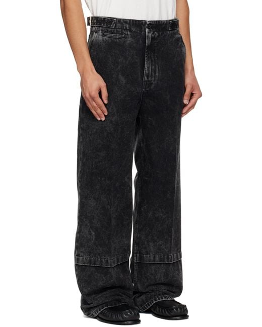 Lanvin Black Loose Fit Washed Jeans for men