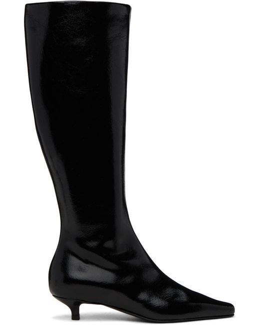 TOTEME Women's Black The Slim Leather Knee-High-Boots