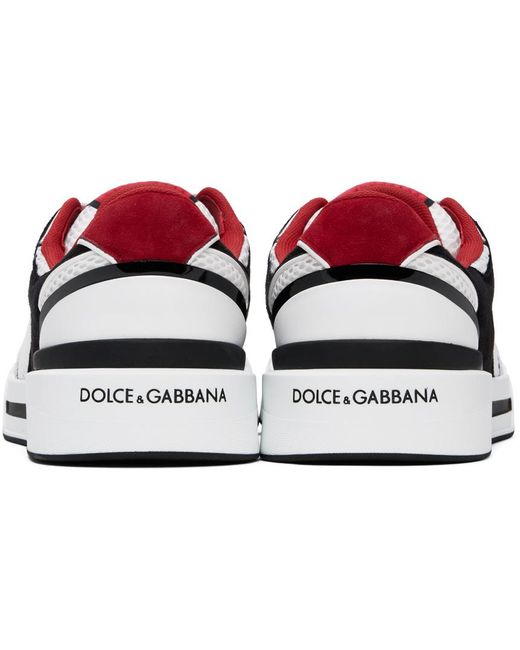 メンズ Dolce & Gabbana ホワイト& Mixed-material New Roma スニーカー Black