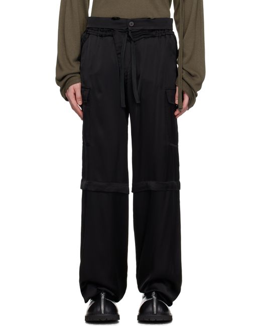 OTTOLINGER Black Baggy Cargo Pants for men