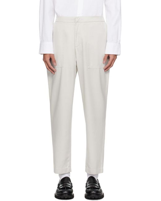 Officine Generale White Gray Paolo Trousers for men