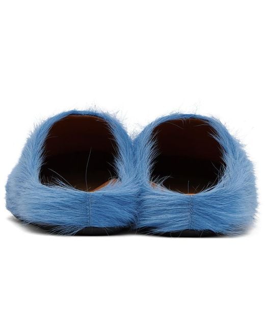 Marni Black Blue Fussbett Sabot Slippers