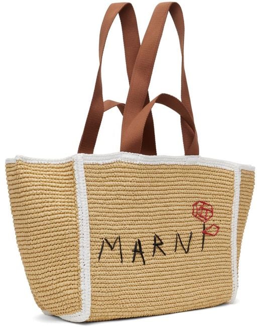 Marni Brown Medium Shopping Tote