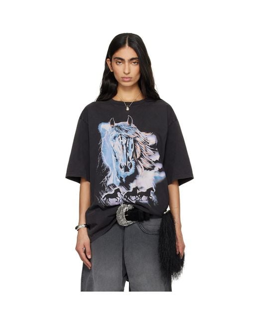 Lu'u Dan Black 'Year Of The Horse' Oversized Concert T-Shirt