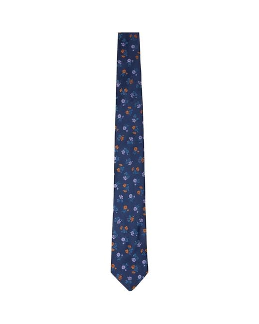 Dries Van Noten Blue Floral Tie for men