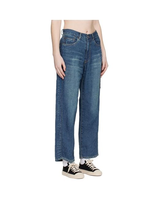Undercover Blue Zipper Linen Jeans
