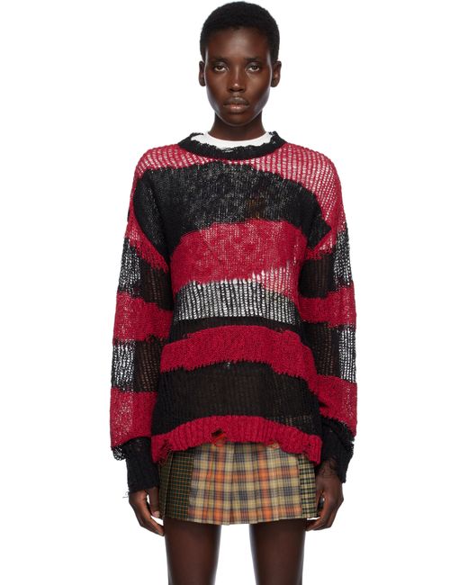 [ANDERSSON BELL]★Heart Message Stripe Crew Neck Sweater ANDERSSON BELL]☆Heart Message Stripe Crew Neck Sweater