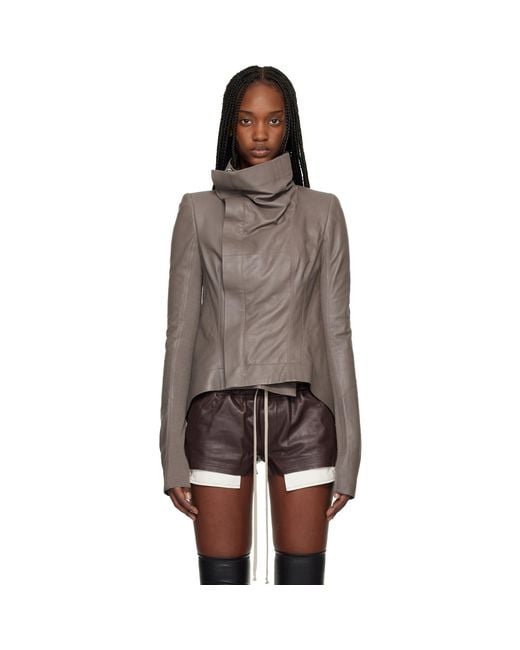 Rick Owens Black Temple Naska Leather Jacket