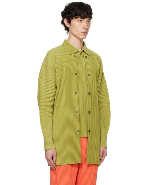 Homme Plissé Issey Miyake Green Monthly Color October Shirt for men