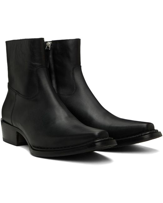 Acne Black Ssense Exclusive Zip Boots for men