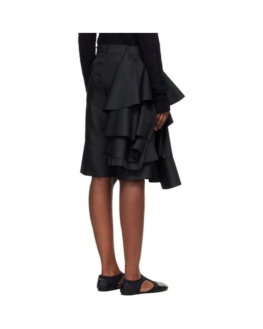 Comme des Garçons Black Twill Drape Shorts