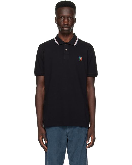 Polo noir à logo de zèbre à rayures PS by Paul Smith pour homme en coloris Black