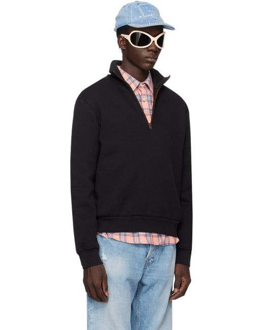 Acne Black Zip Sweater for men