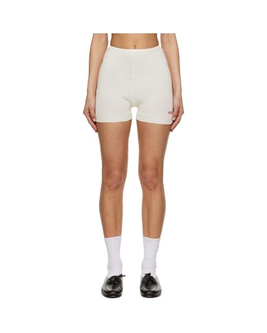 Bode White Off- Meringue Shorts