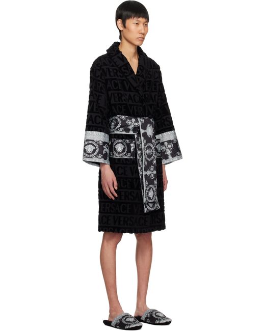 メンズ Versace ブラック 'I Heart Baroque' バスローブ Black