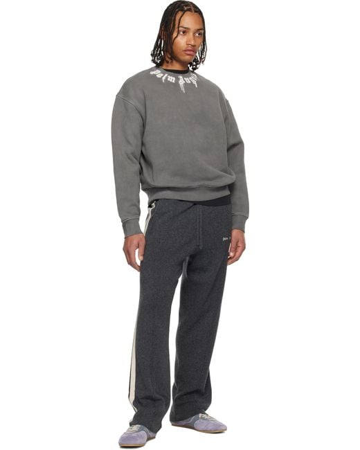 Palm Angels Black Classic Logo Knit Track Pants for men