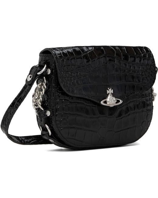 Vivienne Westwood Black Hunter Flap Crossbody Bag for men