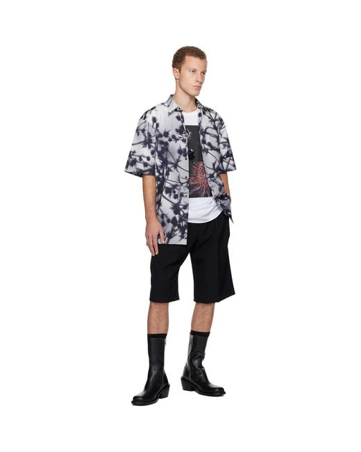 Dries Van Noten Black Floral Shirt for men