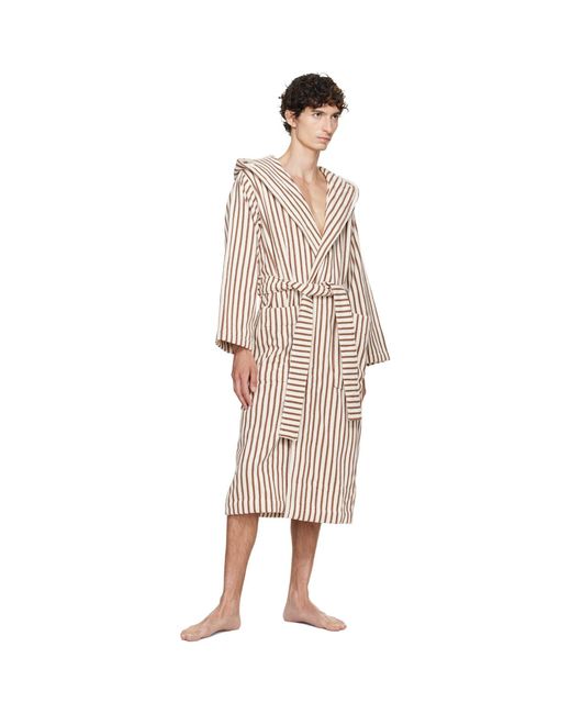 Tekla White Off- & Terry Hooded Bathrobe for men