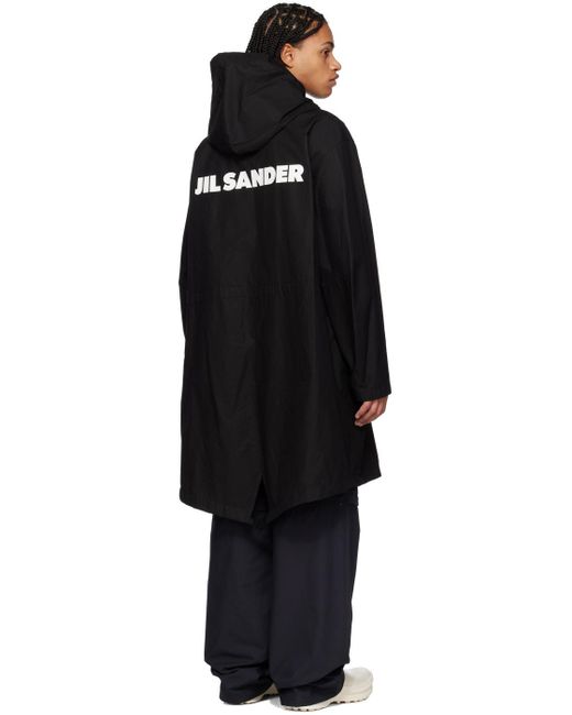 Jil Sander Black Press-stud Coat for men