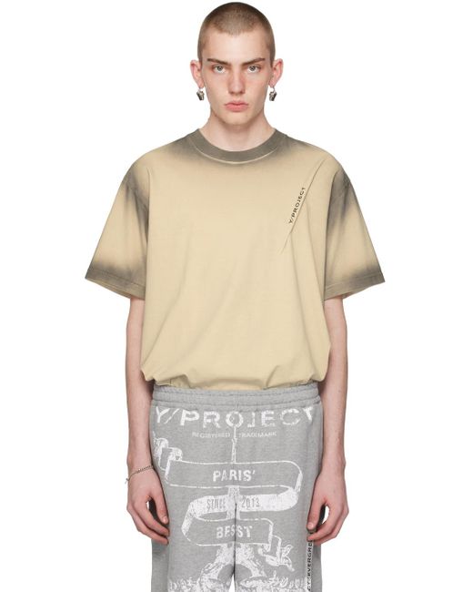 Y. Project Multicolor Beige & Gray Pinched T-shirt for men