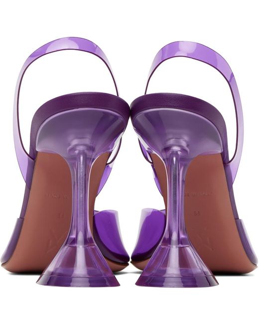AMINA MUADDI Purple Holli Glass Sling 95 Heels