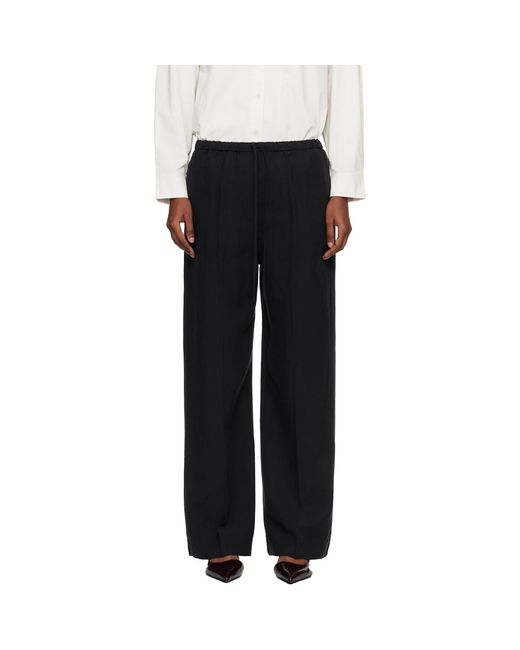 Totême Black Fluid Drawstring Trousers