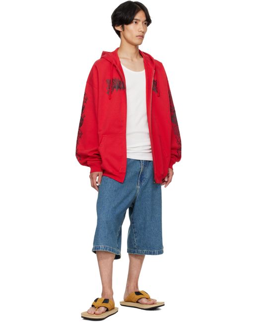 Vetements Blue Hip-Hop Denim Shorts for men