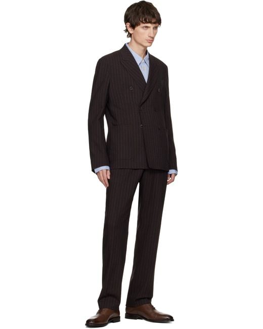 Paul Smith Black Burgundy Wool Trousers for men