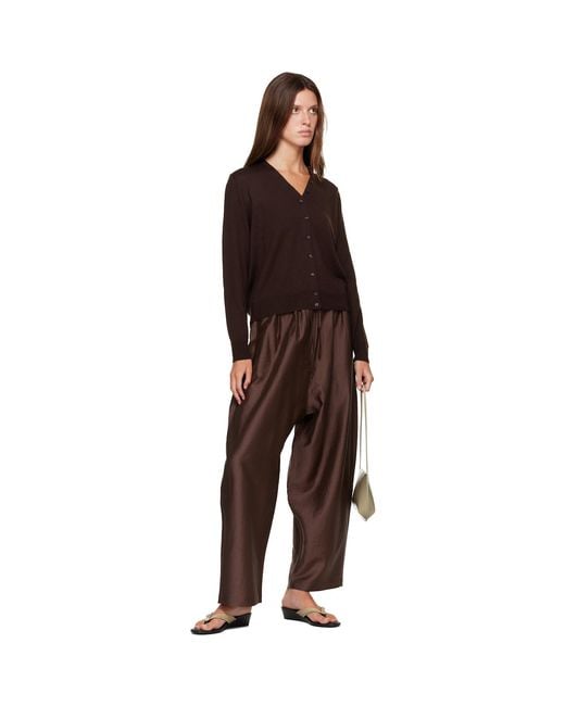 Cordera Brown Merino Wool Button Cardigan