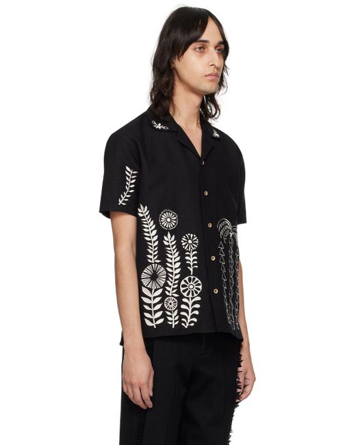 ANDERSSON BELL Black May Embroidery Shirt for men