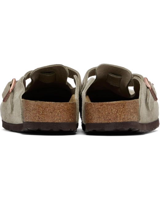 メンズ Birkenstock トープ Boston Soft Footbed レギュラー クロッグ Black