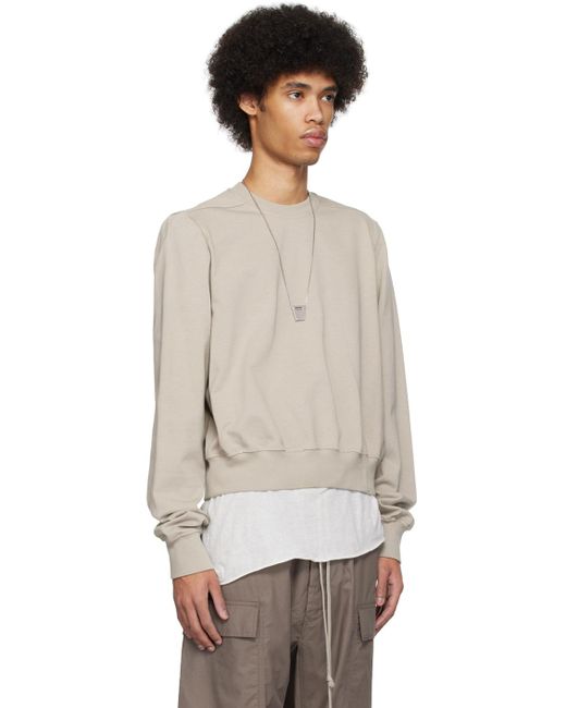 Rick Owens Multicolor Off-white Cropped Sweatshirt for men