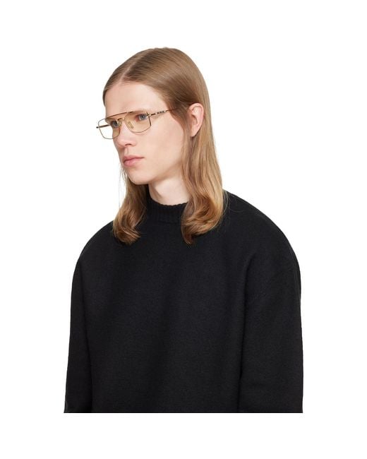 Cutler & Gross Brown The Great Frog Edition Bowie Rectangle Glasses for men