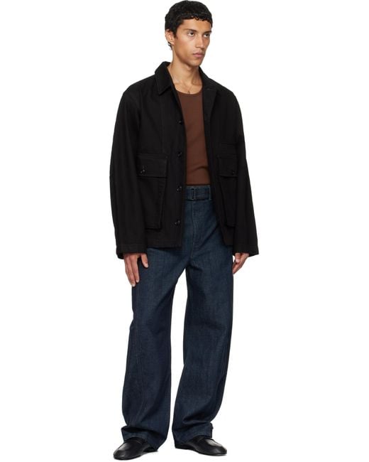 Lemaire Black Boxy Denim Jacket for men