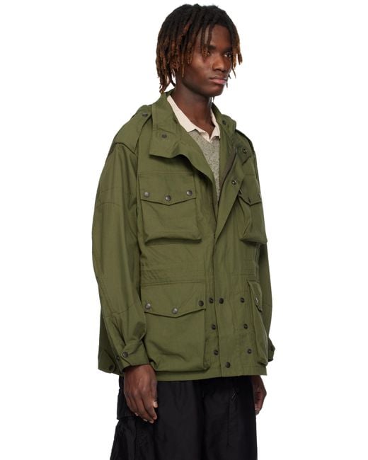 Needles Green Khaki Field Coat for men
