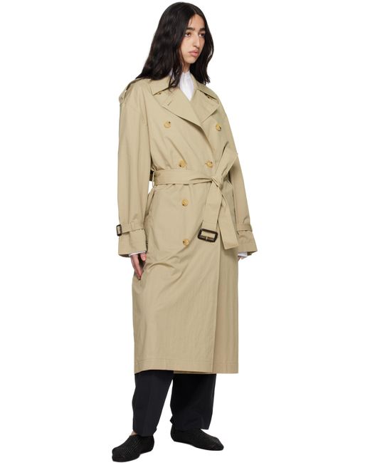 Totême  Natural Khaki Crisp Summer Trench Coat